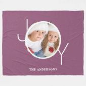 Personalisiertes Foto Weihnachtsfeiertag Lila Fleecedecke (Vorderseite (Horizontal))