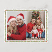 Personalisiertes Foto Weihnachtsgrün Feiertagspostkarte (Rückseite)
