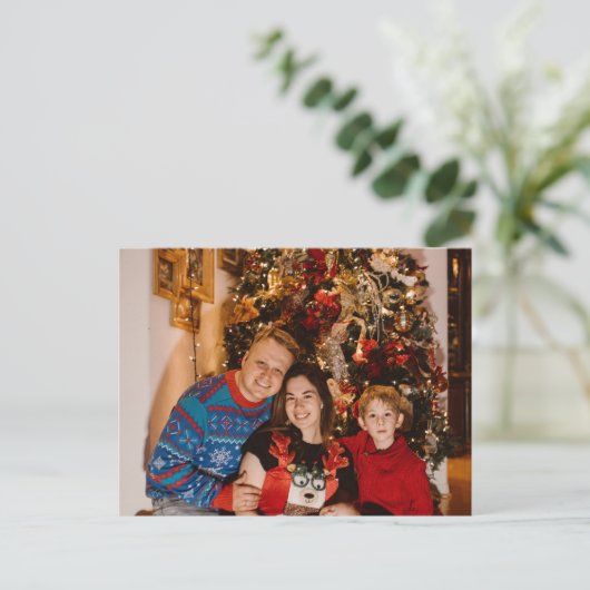 Personalisiertes Foto Weihnachtskarte - Weihnachts Feiertagspostkarte (Stehend Vorderseite)