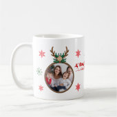 Personalisiertes Foto Weihnachtskranz Tasse (Links)
