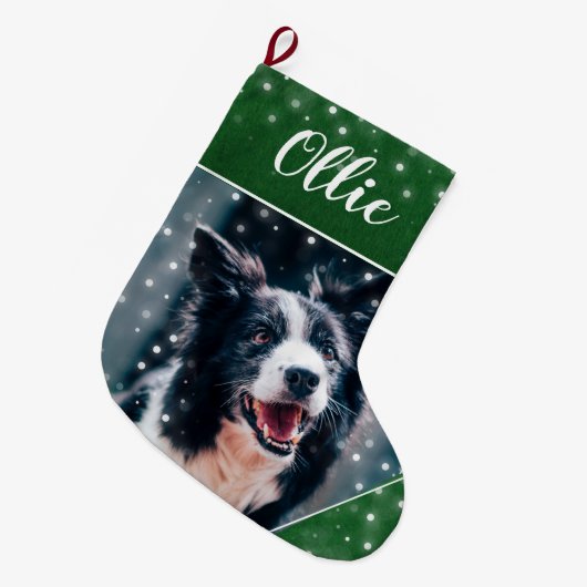 Personalisiertes Foto Weihnachtsmann Strumpf Großer Weihnachtsstrumpf (Vorderansicht (hängend))