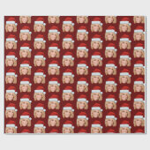 Personalisiertes Foto Weihnachtsmannmütze Weihnach Geschenkpapier (Flach)