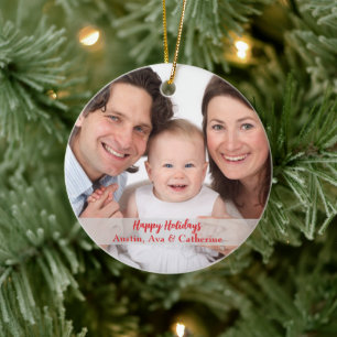 Personalisiertes Foto Weihnachtsschmuck mit Text
