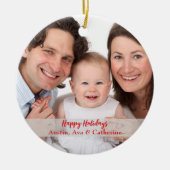 Personalisiertes Foto Weihnachtsschmuck mit Text (Vorne)