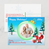 Personalisiertes FOTO Weihnachtsschmuck Postkarte (Vorne/Hinten)