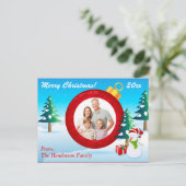Personalisiertes FOTO Weihnachtsschmuck Postkarte (Stehend Vorderseite)