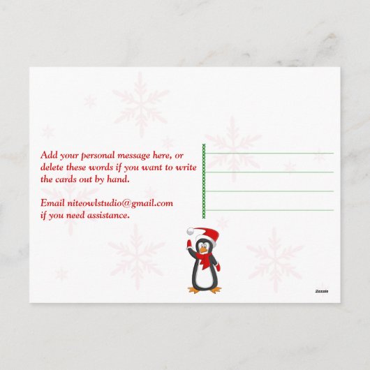 Personalisiertes FOTO Weihnachtsschmuck Postkarte (Rückseite)