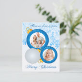 Personalisiertes FOTO Weihnachtsschmuck Postkarte (Stehend Vorderseite)