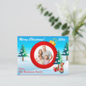Personalisiertes FOTO Weihnachtsschmuck Postkarte  (Stehend Vorderseite)