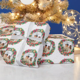 Personalisiertes Foto Weihnachtsschnee Geschenkpapier