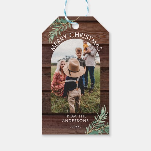 Personalisiertes Foto Weihnachtsweizengeschenk Tag Geschenkanhänger (Vorderseite)