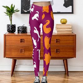 Personalisiertes Foto Weißes Orangefarbenes rosa K Leggings
