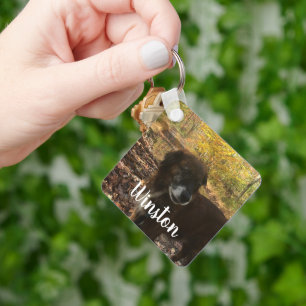 Personalisiertes Foto Weißes Skript Schlüsselanhänger