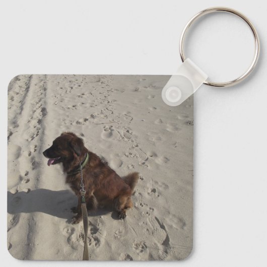 Personalisiertes Foto Weißes Skript Schlüsselanhänger (Rückseite)