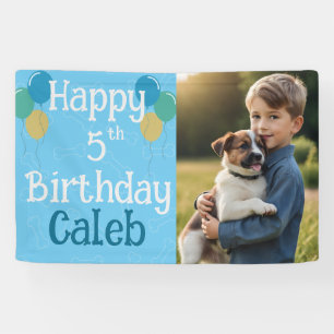 Personalisiertes Foto Welpe Hund Geburtstag Paw-ty Banner