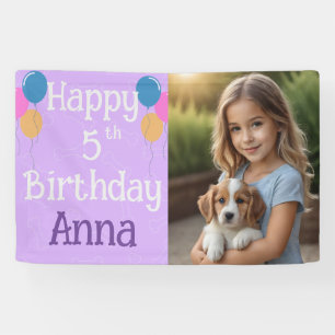 Personalisiertes Foto Welpe Hund Geburtstag Paw-ty Banner