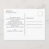 Personalisiertes Foto Welpen Hund neues Tier Ankündigungspostkarte (Rückseite)