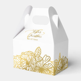 Personalisiertes Foto White Gold Blume Chic Weddin Geschenkschachtel