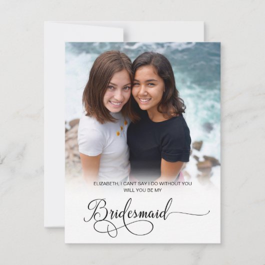 Personalisiertes Foto wird meine Bridesmaid-Karte  Dankeskarte (Vorderseite)