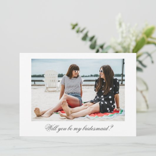 Personalisiertes Foto wird meine Bridesmaid-Karte Einladung (Stehend Vorderseite)
