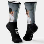 Personalisiertes Foto x2 und benutzerdefinierter T Socken (Gewinkelt)