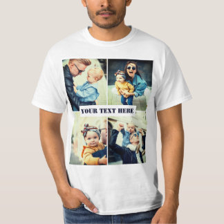 Personalisiertes Foto x4 und Text T-Shirt