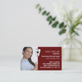 Personalisiertes Foto, Zahnheilkunde, Zahnärzte Visitenkarte (Stehend Vorderseite)