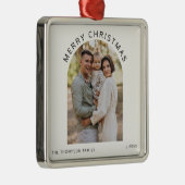 Personalisiertes Foto zu Hause Frohe Weihnachten 2 Ornament Aus Metall (Rechts)