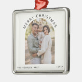 Personalisiertes Foto zu Hause Frohe Weihnachten 2 Ornament Aus Metall (Links)