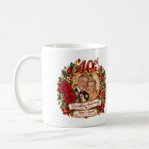 Personalisiertes Foto zum 40. Hochzeitstag Kaffeetasse