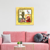 personalisiertes Foto zum 50. Geburtstag der golde Leinwanddruck (Insitu (Wohnzimmer))