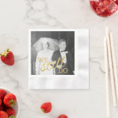 personalisiertes Foto zum 50. Hochzeitstag Golden Serviette (Beispiel)