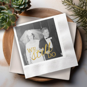 personalisiertes Foto zum 50. Hochzeitstag Golden Serviette