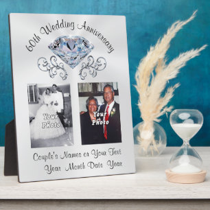 Personalisiertes Foto zum 60. Hochzeitstag Geschen Fotoplatte
