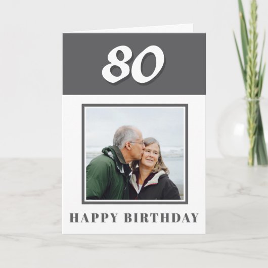 personalisiertes Foto zum 80. Geburtstag Karte (Vorderseite)
