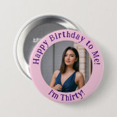 Personalisiertes Foto zum Geburtstag, Ihr Abzeiche Button (Vorne & Hinten)