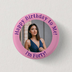 Personalisiertes Foto zum Geburtstag, Ihr Abzeiche Button
