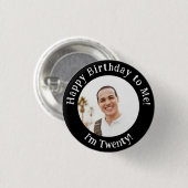 Personalisiertes Foto zum Geburtstag, Ihr Abzeiche Button (Vorne & Hinten)