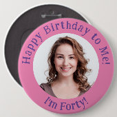 Personalisiertes Foto zum Geburtstag, Ihr Abzeiche Button (Vorne & Hinten)