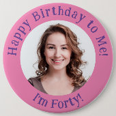 Personalisiertes Foto zum Geburtstag, Ihr Abzeiche Button (Vorderseite)