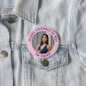 Personalisiertes Foto zum Geburtstag, Ihr Abzeiche Button (Beispiel)