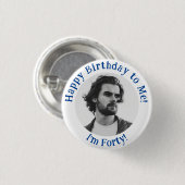 Personalisiertes Foto zum Geburtstag, Ihr Abzeiche Button (Vorne & Hinten)