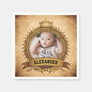 Personalisiertes Foto zum Geburtstag Vintag Retro Serviette
