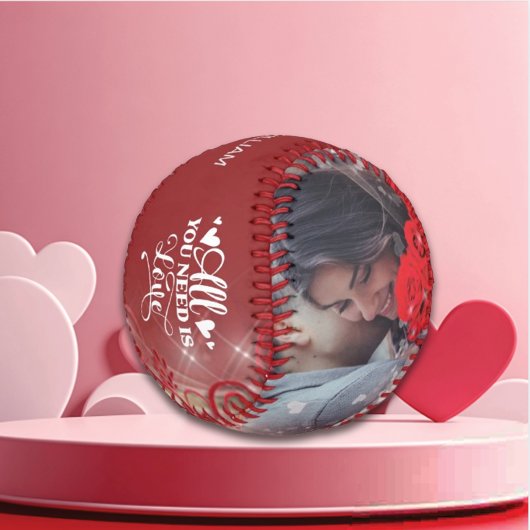 Personalisiertes Foto zum Valentinstag Baseball