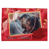 Personalisiertes Foto zum Valentinstag Große Geschenktüte (Rückseite)
