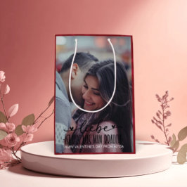 Personalisiertes Foto zum Valentinstag Mittlere Geschenktüte