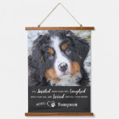 Personalisiertes Foto zur Erinnerung an Hunde Wandteppich Mit Holzrahmen (Vorderseite)