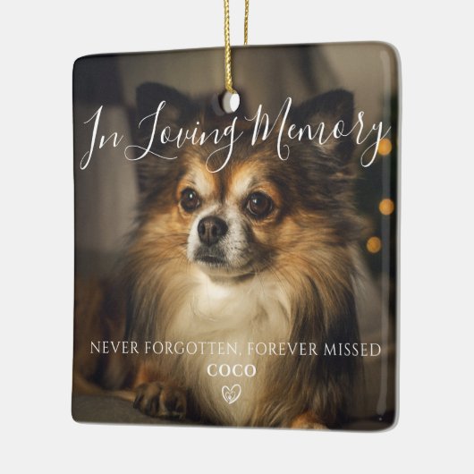 Personalisiertes Foto zur Erinnerung von Haustiere Keramikornament (Links)