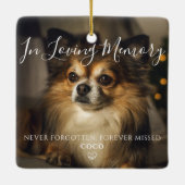 Personalisiertes Foto zur Erinnerung von Haustiere Keramikornament (Rückseite)