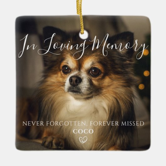 Personalisiertes Foto zur Erinnerung von Haustiere Keramikornament (Vorderseite)
